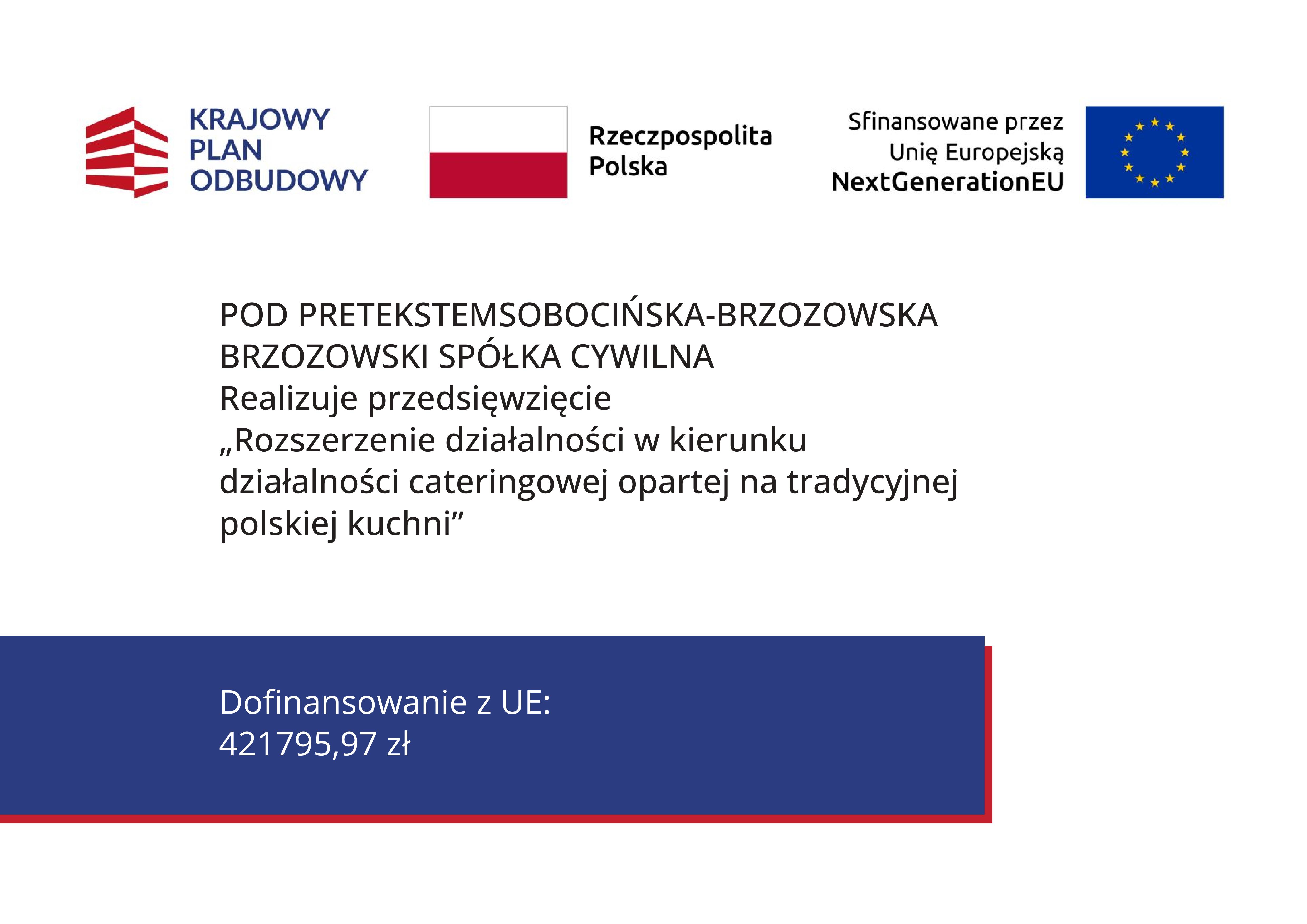 Logotypy: Krajowy Plan Odbudowy, Rzeczpospolita Polska, Sfinansowane przez Unię Europejską NextGenerationEU